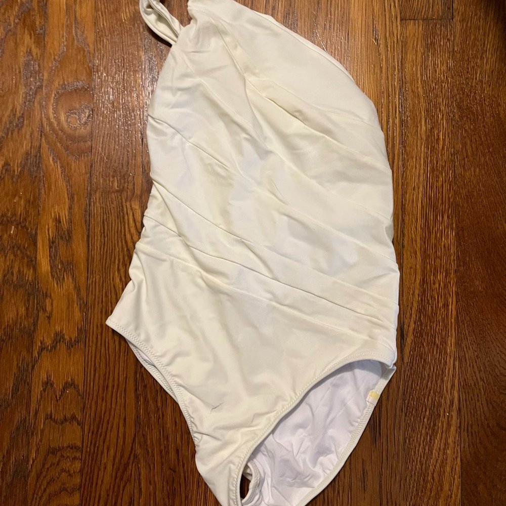 summersalt One-Shoulder White Ruched One-Piece Swimsuit